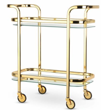 Glam Bar Cart, Mirror Shelves, Glam Bar, Mid Century Glam, Bar Serving Cart, Metal Bar Cart, Rolling Bar Cart, Rolling Kitchen Cart, Gold Bar Cart