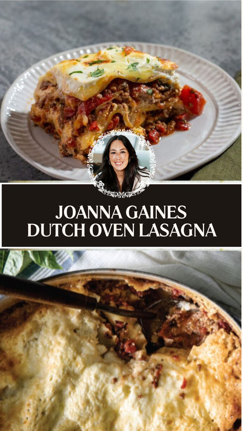 Joanna Gaines Dutch Oven Lasagna Dutch Oven Lasagna Joanna Gaines, Lasagna In Dutch Oven, Joanna Gaines Dutch Oven Lasagna Recipe, Joanna Gaines Dutch Oven Lasagna, Pasta Dutch Oven Recipes, One Pot Lazy Lasagna, Joanna Gaines Lasagna Recipe, Healthy Dutch Oven Recipes Dinners, Joanna Gaines Dinner Recipes