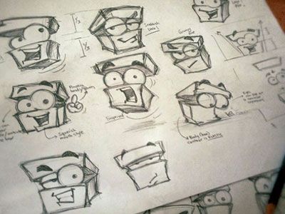 Wacky Boxes! by Louis D. Wiyono Cube Character Design, Cube Character, Character Exploration, Doodle Doodle, Graffiti Characters, Character Graphic, 2d Character, Grafic Design, Cute Box