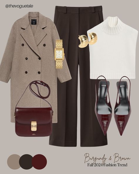 Burgundy & brown outfits ♥️🤎 Comment “LINK” below and I’ll DM you the outfit details 🔗🫶🏻 ☕️🥐 Like, comment, share with a friend, or save this inspiration for later! Also follow and subscribe to @thevoguetale on the @shop.LTK app so you don’t miss out and stay updated on all the latest recommendations!💕 #fashion #ootd #outfits #outfitinspirations #outfitideas #fashioncontentcreator #summerfashion #vacationoutfit #fashiontrends #everydaywear #summerwardrobe #fallfashion #autumnfashion #fash... All Burgundy Outfit, Cold Christmas Outfits, Brown And Burgundy Outfit, Burgundy And Brown Outfit, Burgundy Outfits For Women, Burgundy Outfits, Brown Outfits, Burgundy Outfit, Ootd Outfits