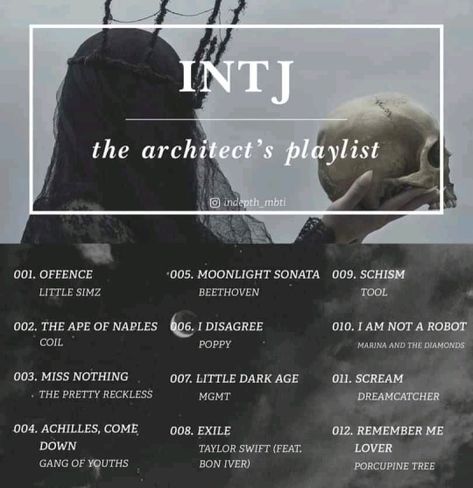 Intj T, Intj And Infj, Intj Personality, Song Recommendations, Myers–briggs Type Indicator, Music Recommendations, Recommended Books To Read, Top Books To Read, Literature Quotes