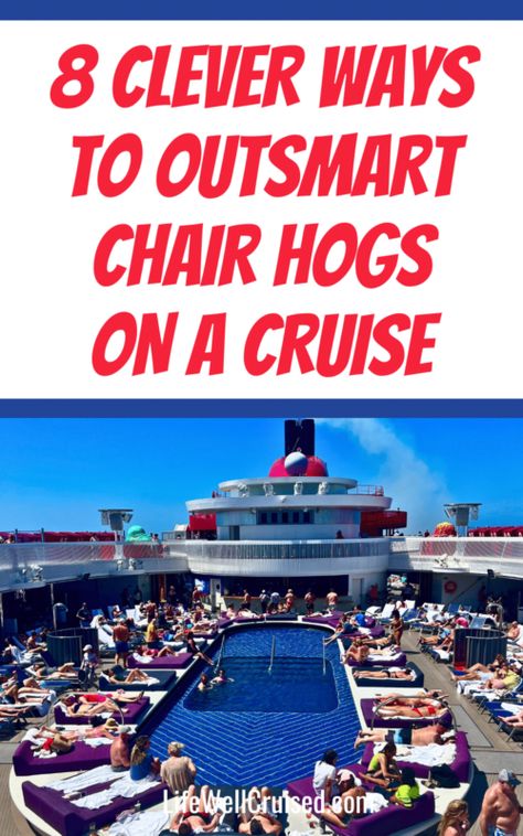 One of the things that may annoy you on a cruise are chair hogs! However, there are some smart and easy ways to beat them! These cruise tips will help you enjoy your sea days and have a better cruise vacation! What To Do On A Cruise Ship, Tips For Going On A Cruise First Time, Tipping On A Cruise Ship, Cruise Ship Pictures, Cruise Memes, Carnival Ships, Honeymoon Tips, Cruise Essentials, Cruise Ship Memes Funny