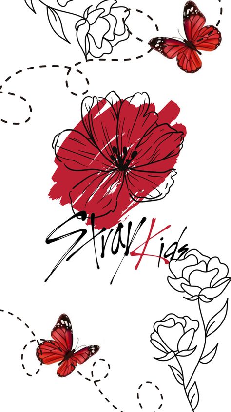 Cute Red Background Aesthetic, Red K Pop Wallpaper, Red Kpop Wallpaper Aesthetic, Skz Red Aesthetic Wallpaper, Straykids Red Wallpaper, Red Felix Wallpaper, Red Butterflies Wallpaper, Red Stray Kids Wallpaper, Aestethic Butterfly