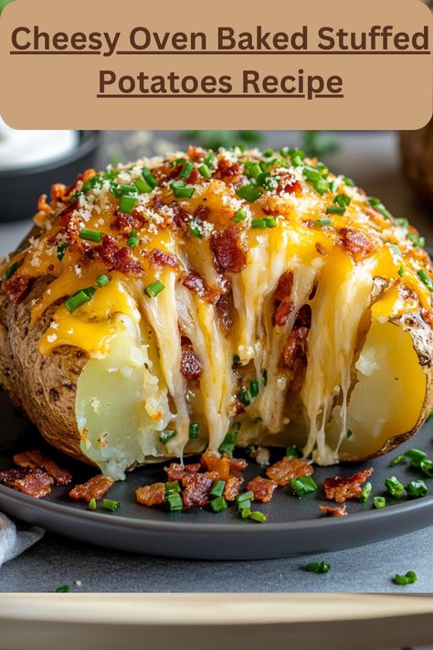 Cheesy oven baked stuffed potatoes are one of the most comforting and satisfying dishes you can make. There is something inherently comforting about a baked potato, with its warm, fluffy center and perfectly crisp skin. Potatoes have been a staple in many kitchens across the world for centuries, offering versatility, affordability, and sense of comfort.
#ovenbaked
#cheesy
#potato
#potatoes
#ovenbackedpotato
#bakespotato
#ovenbackedpotatoes
#backedpotatoes
#potatorecipe
#potatoesrecipe Casseroles With Vegetables, Bacon Wrapped Potatoes, Stuffed Potato, Stuffed Potatoes, Stuffed Baked Potatoes, Potatoes In Oven, Baked Potato Casserole, Breakfast Cafe, Delicious Sides