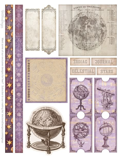 Purple Journal Aesthetic Stickers, Witchy Scrapbook Printables, Purple Scrapbook Printables, Purple Vintage Stickers, Scrapbook Stickers Printable Purple, Purple Scrapbook Stickers, Scrapbook Journal Free Printables Planner Stickers, Purple Stickers Printable, Purple Stickers Aesthetic Printable