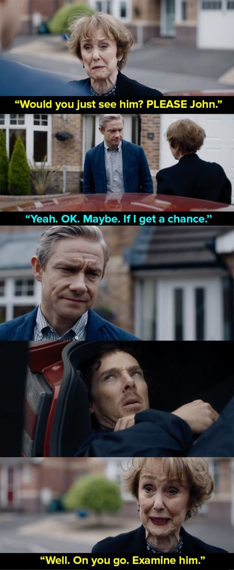 And finally, when Watson and Sherlock weren’t speaking so Mrs Hudson launched a cunning plan. | 14 Times Mrs Hudson Was The Best Thing About "Sherlock" Sherlock Holmes And John Watson Ships, Sherlock X John, John Sherlock, Sherlock Holmes Fandom, Funny Quotes For Women, Sherlock Sick, Sherlock Memes Funny, The Lying Detective, Sherlock Meme