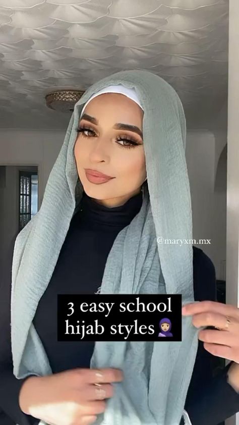 Bride Hijab Style, Easy Hijab Style, How To Wear Hijab, Pashmina Hijab, Simple Hijab Tutorial, Estilo Hijab, Style Tutorial, Stile Hijab, Simple Hijab