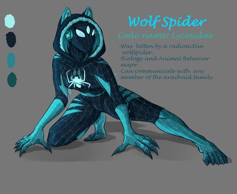 Amy on Instagram: “Decided to jump on this bandwagon. First artwork of 2019! . . My spidersona WolfSpider . . One version with web wings, one without. I…” Spiderman Oc Art, Spiderman Oc, Spidersona Art, Spider Suit, Spiderman Characters, Wolf Spider, Spider Costume, Art Wolf, Image Spiderman