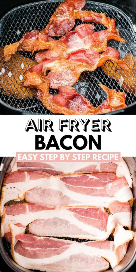 Air Fryer Bacon Crispy, Bacon In The Air Fryer, Air Fry Bacon, Air Fryer Sides, Air Fryer Dinners, Air Fryer Easy, Recipe For Air Fryer, Air Fryer Bacon, Air Fryer Appetizers