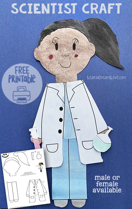 Scientist Printable Craft Science Tools Activities, What Is A Scientist, 2nd Grade Crafts, We Are Scientists, Science Anchor Charts, Science Week, Science Camp, All About Me Preschool, Famous Scientist