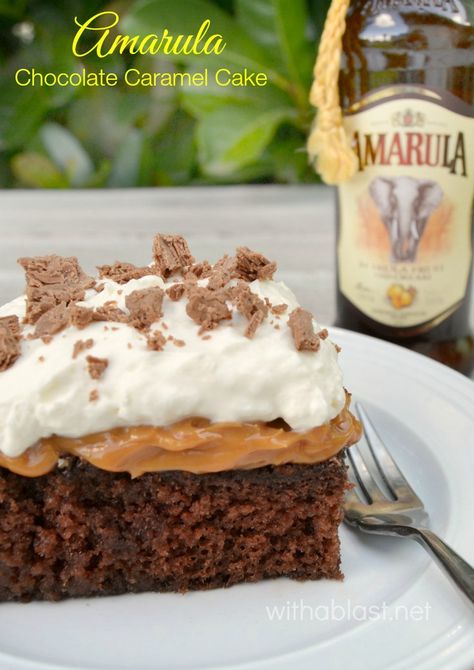 Divine, traditional South-African Amarula Chocolate Caramel Cake ~ rich, sweet, moist and a must-have recipe ! #Amarula #ChocolateCake #Caramel #SouthAfrican Chimney Cakes, Chocolate Caramel Cake, African Dessert, Caramel Cake, Delicious Cake Recipes, Desserts Recipes, Piece Of Cake, Chocolate Caramel, Banana Cake