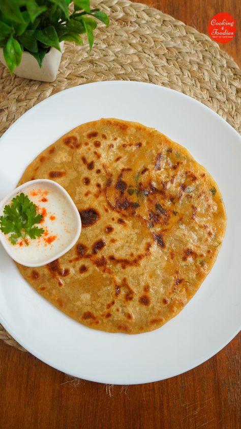 Alu Paratha Recipe 🔥 | If ur a fan of bread & potatoes, ur gonna love Aloo Paratha. This potato stuffed flatbread is a popular Indian breakfast that is crisp on the outside &... | By Cooking 4 Foodies Aloo Paratha Snap, Aloo Paratha Photography, Allo Paratha, Alu Paratha Recipes, Alu Paratha, Aloo Paratha Recipe, Stuffed Flatbread, Potato Stuffed, Aloo Paratha