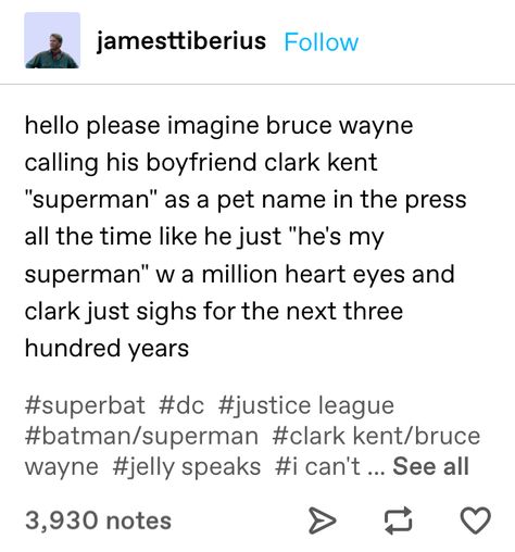 Superbat Headcanons, Superman X Batman, Superman X, Batman Love, Superhero Family, Batfamily Funny, Batman Funny, Dc Memes, Batman And Superman