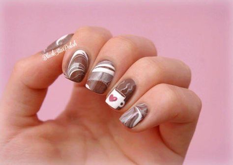 Coffee! Get Nails, I Love Nails, Cute Nail Art, Cute Nail Designs, Cool Nail Designs, Nail Art Inspiration, Perfect Nails, Love Nails, Acrylic Nail Designs