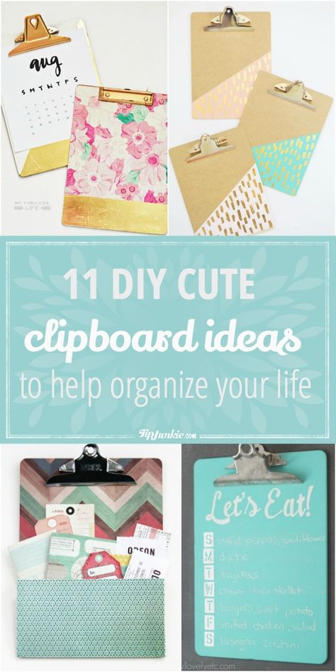 11 DIY Cute Clipboard Ideas to Help Organize Your Life-jpg Diy Clipboard Ideas, Clipboard Decorating Ideas, Decorating Clipboards Diy, Diy Clipboard Decoration, Clip Board Ideas, Mini Clipboards, Clipboard Diy, Cute Clipboard, Clipboard Ideas