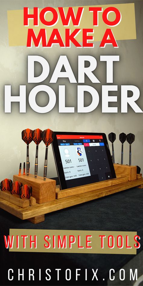 Dart Storage Ideas, Dart Holder Ideas, Portable Dart Board Stand Diy, Dart Holder Diy, Dart Board Wall Diy, Darts Setup, Dart Board Wall Ideas, Darts Scoreboard, Dart Holder