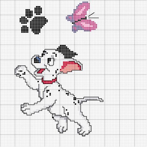 Schema punto croce Dalmata Crochet Blanket Edging, Disney Cross Stitch Patterns, Crochet Stitches Diagram, Animal Knitting Patterns, Crochet Knit Stitches, Baby Afghan Crochet, Disney Cross Stitch, Baby Cross, Cross Stitch Baby