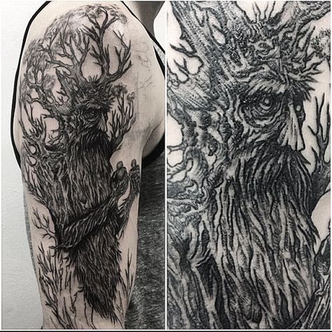 Treebeard sleeve... I want an ent leg piece! Treebeard Drawing, Tree Beard Tattoo, Treebeard Tattoo, Lotr Tattoo Sleeve, Ent Tattoo, Lord Of The Rings Tattoo Sleeve, Xoil Tattoos, Tolkien Tattoo, Egyptian Eye Tattoos