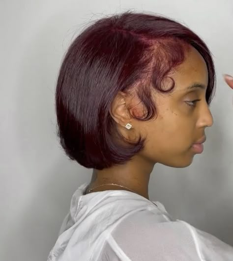 Short Burgundy Hair, Natural Hair Bob Cut, Natural Hair Bob, Pressed Natural Hair, Silk Press Natural Hair, Short Hair Black, Brown Hair Dye, Ginger Hair Color, Coloured Hair