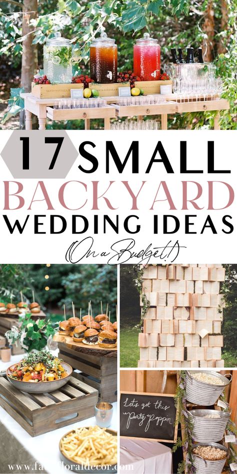 backyard wedding ideas Romantic Outdoor Wedding Reception, Diy Backyard Reception On A Budget, Party In Small Backyard, Wedding Bbq Decorations, Planning Backyard Wedding, Wedding In Your Backyard, Simple Reception Food Ideas, Outdoor Wedding Shower Backyard Parties, Outdoor Small Wedding Reception