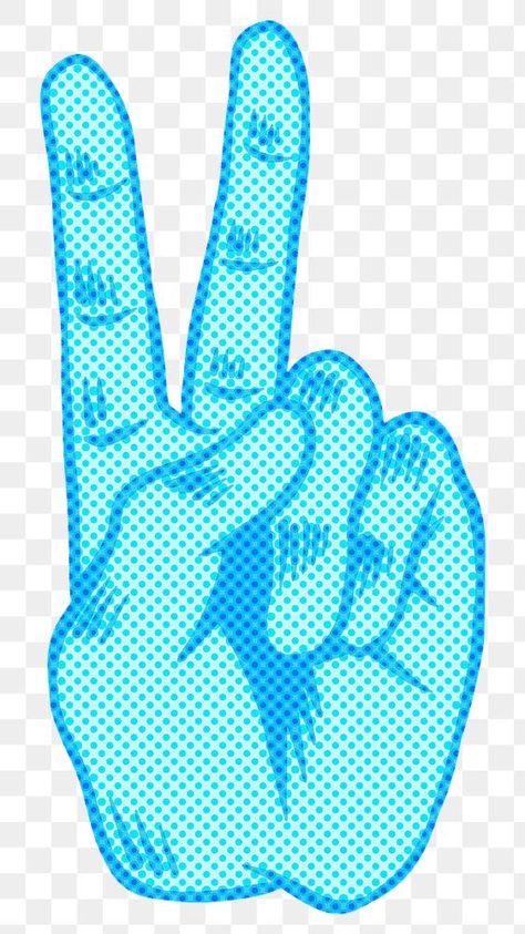 Halftone blue peace hand sign sticker overlay design resource | free image by rawpixel.com / NingZk V. Sticker Overlay, Peace Hand Sign, Hands Sticker, Nestor Kirchner, Peace Fingers, Peace Hand, Hand Sticker, Sign Sticker, Hand Sign