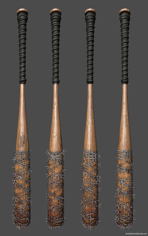 Spiked Bat, Bat With Barbed Wire, Baseball Bat With Barbed Wire, Barbed Wire Baseball Bat, Barbed Wire Bat, Sci Fi Baseball Bat, Baseball Bat Zombie, Baseball Bat Apocalypse, Spiked Baseball Bat