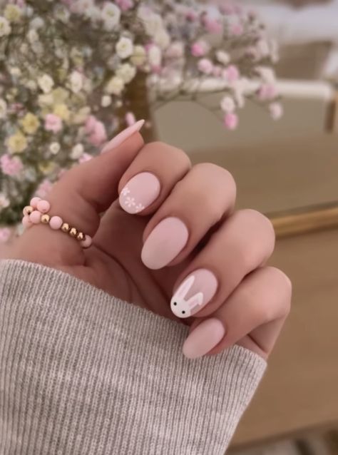 Bunny Nails, Beauty Hacks Nails, Easter Nail Designs, Cute Simple Nails, Subtle Nails, Simple Gel Nails, Minimal Nails, Summery Nails, Makijaż Smokey Eye