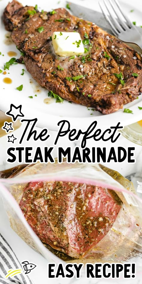 All the best classic seasonings come together to create an easy steak marinade recipe that produces a juicy and tender grilled steak. Easy Steak Marinade, Easy Steak Marinade Recipes, Steak Marinade Easy, Steak Marinades, Steak Marinade Recipes, The Perfect Steak, Meat Marinade, Easy Steak, Grilled Steak Recipes