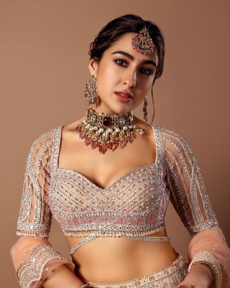 Sara Ali Khan saraalikhan95 Bracelets Outfit, Indian Photoshoot, Pink Lehenga, Celebrity Perfume, Bollywood Wedding, Sara Ali Khan, Ali Khan, Lehenga Designs, Girl Life Hacks