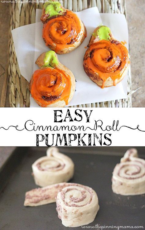 Easy Fall Breakfast, Pillsbury Cinnamon Rolls, Recetas Halloween, Halloween Breakfast, Halloween Fest, Fall Snacks, Halloween Baking, Fall Breakfast, Snacks Für Party