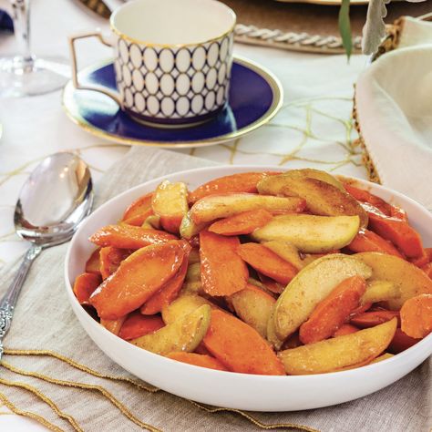 Carrot And Apple Recipes, Carrots Side Dish, Baked Cinnamon Apples, Brunch Sides, Baked Carrots, Honeycrisp Apples, Southern Lady, Brunch Menu, Glass Baking Dish