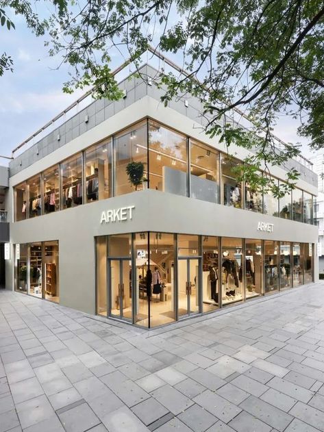 Retail Building Exterior, 2 Story Building Design, Retail Shop Exterior Design, Commercial Exterior Design Facades Office Buildings, Bakery Building Design, 2 Storey Commercial Building Exterior, Small Shopping Mall Design, Modern Commercial Design Exterior, Showroom Facade Design