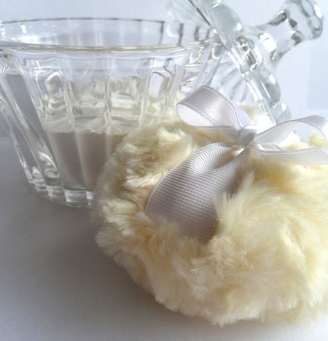 Body Powder Puff  soft butter yellow   bath pouf  by BonnyBubbles, $14.50 Baby Powder Aesthetic, Body Powder Puff, Yellow Bath, Powder Puffs, Dusting Powder, Vanity Area, Butter Yellow, Body Powder, Snow Angels