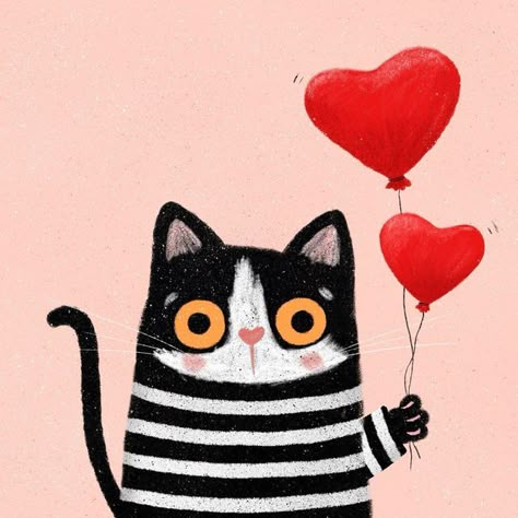 Cat Illustrations, Cats Illustration, Cat Painting, I Love Cats, Cat Illustration, Cat Drawing, Cat Stuff, Cat Theme, Crazy Cat