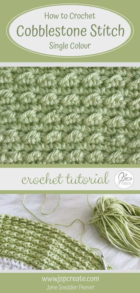 Crochet Cobblestone Stitch, Wiggle Stitch Crochet, Single Colour Crochet Blanket, Cobblestone Crochet Blanket, Crochet Dishcloth Tutorial Videos, Cobblestone Stitch Crochet, Crochet Stitches For Afghans, Elizabeth Stitch Crochet, Dense Crochet Stitch