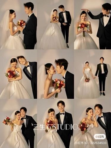 Wedding Photo Ideas Studio, Wedding Photos In Studio, Studio Wedding Photoshoot Ideas, Wedding Photo Studio Ideas, Studio Wedding Photoshoot, Kpop Wedding, Wedding Photos Studio, Korean Wedding Photos, Pre Wedding Ideas