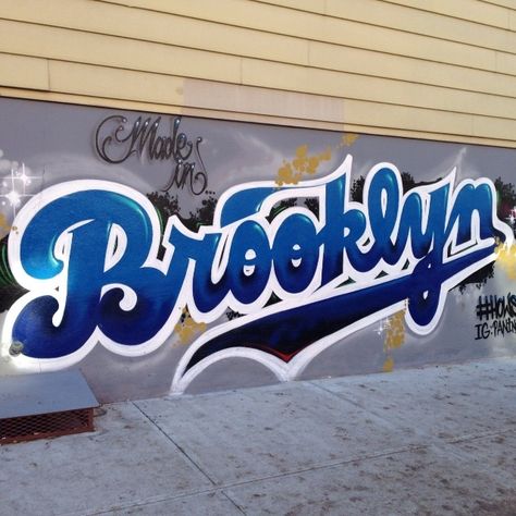 Brooklyn!! Brooklyn Graffiti, Graffiti Ideas, Brooklyn Tattoo, Typography Ideas, School Board Decoration, Da Hood, Different Font Styles, School Hallways, Custom Yard Signs