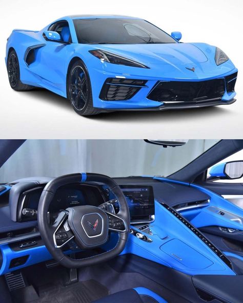 Light Blue Convertible, Cars Inside, Blue Convertible, Night Rider, New Luxury Cars, Corvette C8, Corvette For Sale, Maserati Granturismo, Luxurious Cars