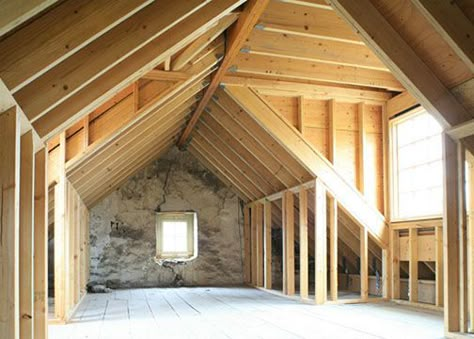 Attic Truss, Garage Attic, Attic Renovation Ideas, Architecture Renovation, Finished Attic, Garage Loft, Attic Loft, Shed Dormer, Attic Conversion