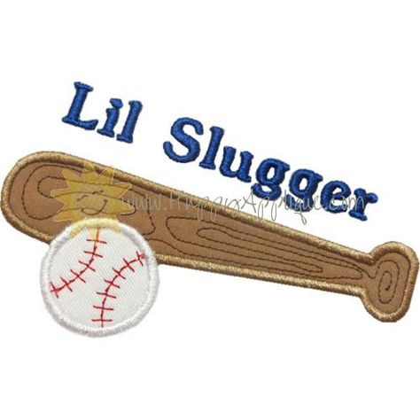 Lil Slugger Bat Ball Applique Design Lil Slugger, Baseball Quilt, Baseball Applique, Appliqué Patterns, Baseball Bedroom, Bat Ball, Happy Monster, Computer File, Applique Templates