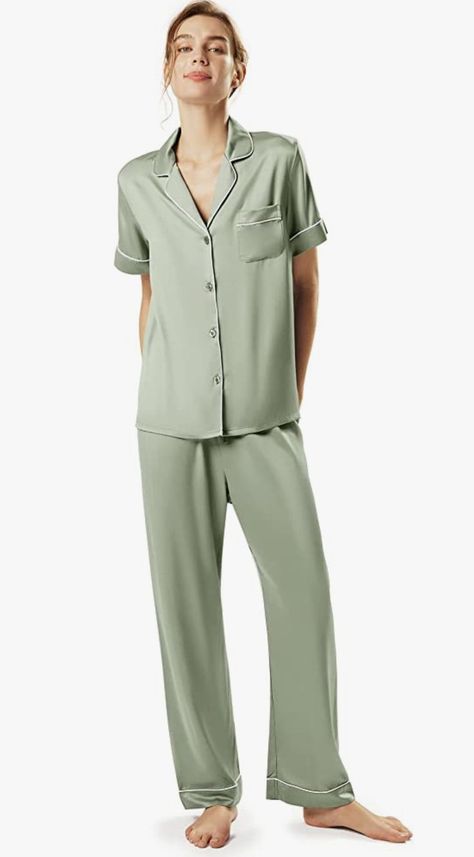 Love this pajama set! https://amzn.to/3Xkp4DT The above content contains an affiliate link. When you click and shop the link we receive a commision. Bridal Party Pajamas, Bride Pajama, Satin Pjs, Bridesmaid Satin, Bridesmaid Pajama Set, Bridal Pajamas, Silky Pajamas, Satin Pajama Set, Silk Pajamas Women