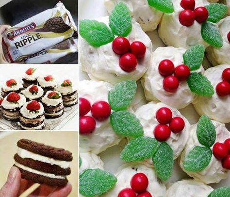 Chocolate Ripple Cake, Choc Ripple Cake, Chocolate Ripple Biscuits, Ripple Cake, Mini Christmas Puddings, Food Christmas, The Whoot, Xmas Dinner, Mini Tortillas