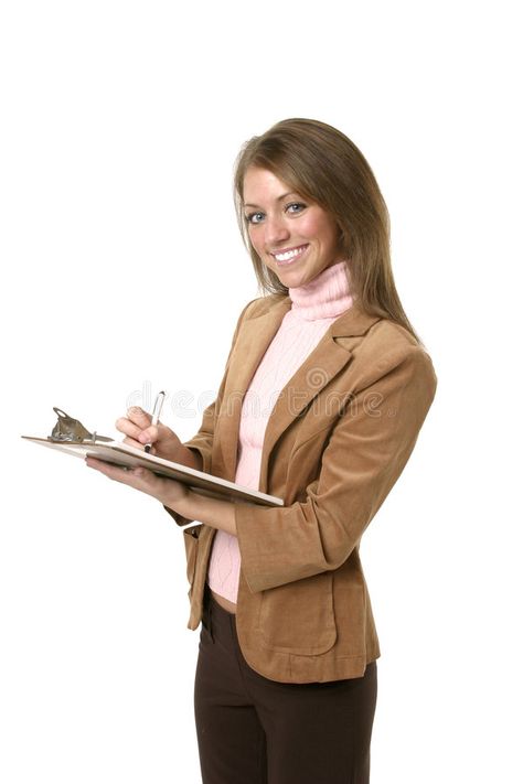 Professional Woman. Using clipboard , #Sponsored, #Professional, #Woman, #clipboard #ad Person Holding Clipboard Reference, Holding A Clipboard Pose, Person Holding Something Reference, Holding Clipboard, Woman Stock Photo, Smile Images, Poses Reference, Human Poses Reference, Human Poses