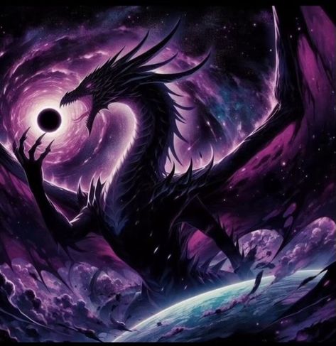 Cosmic Dragon Fantasy Art, Void Dragon Art, Beautiful Dragon Art, Astral Dragon, Void Dragon, Dark Astrology, Cosmic Dragon, Dragon Shadow, Galaxy Dragon