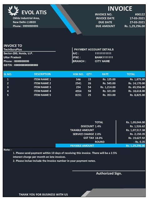 Here is the Preview of  Coloured Simple GST Invoice Format   (Excel .xlsx file download) The post Coloured Simple Tax Invoice Format in Excel (Download .xlsx file) appeared first on TechGuruPlus.com. Tax Invoice Format, Invoice Format In Excel, Invoice Format, Invoice Template Word, Word Text, Word Free, Invoice Template, Word Doc, Free Download