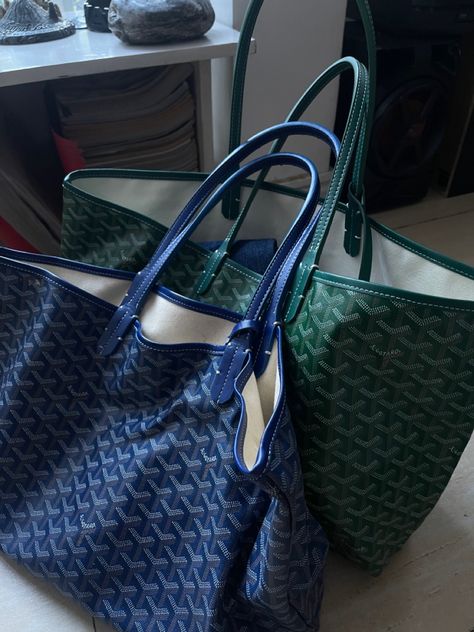 Navy Blue Goyard Bag, Blue Goyard Tote, Goyard Outfit, Goyard Backpack, Green Goyard, Goyard Paris, Goyard Artois, Goyard St Louis Tote, Goyard Tote Bag