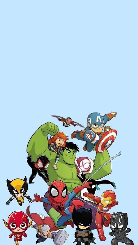 Chibi Marvel, Avengers Theme, Black Chicks, Spiderman Kids, Bumbo, Marvel Kids, Marvel Posters, Spiderman Birthday, Marvel Girls