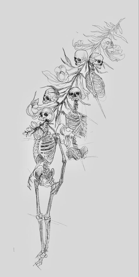 Halloween Art Ideas, Sick Tattoo, Skeleton Tattoos, Theme Tattoo, Creepy Tattoos, Sketch Tattoo, Tattoo Portfolio, Tattoo Style Drawings, 1 Tattoo