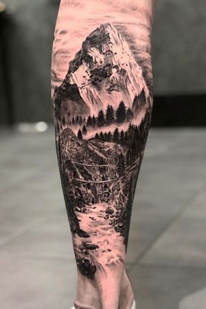 Tattoo uploaded by Simon Johnson • Everest tattoo, black and white, black and grey, mountain, nature, calf, realism, calf • 1246538 • Tattoodo Everest Tattoo, Mountain Sleeve Tattoo, James Tattoo, Calf Sleeve Tattoo, Leg Tattoos For Men, Wilderness Tattoo, Calf Tattoo Men, Mountain Tattoos, Wood Tattoo