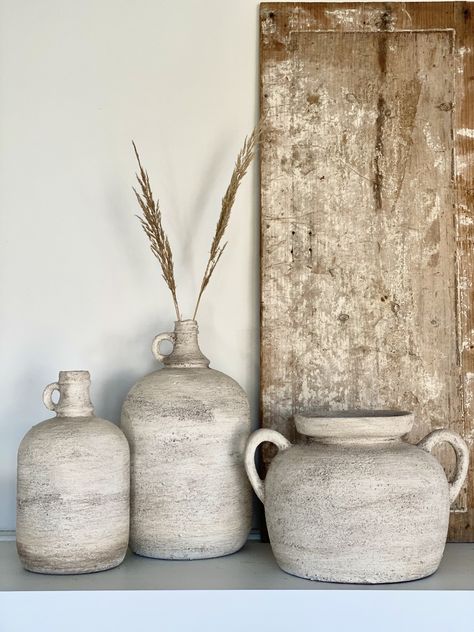 Anthropologie Decor, Rustic Vases, Textured Pottery, Vase Project, Textured Vase, Stone Ceramic, Beige Minimalist, Stone Vase, Rustic Vase